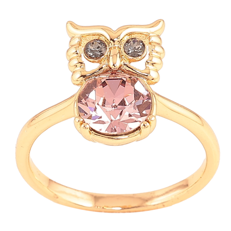 Каблучка Xuping колір Позолота 18K з кр-ми Swarovski "Сова з кристалом Amethyst" фото №5 Каблучка Xuping колір Позолота 18K з кр-ми Swarovski "Сова з кристалом Amethyst" фото №5