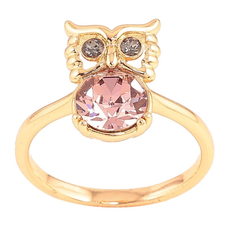 Каблучка Xuping колір Позолота 18K з кр-ми Swarovski "Сова з кристалом Amethyst" фото №6 Каблучка Xuping колір Позолота 18K з кр-ми Swarovski "Сова з кристалом Amethyst" фото №6
