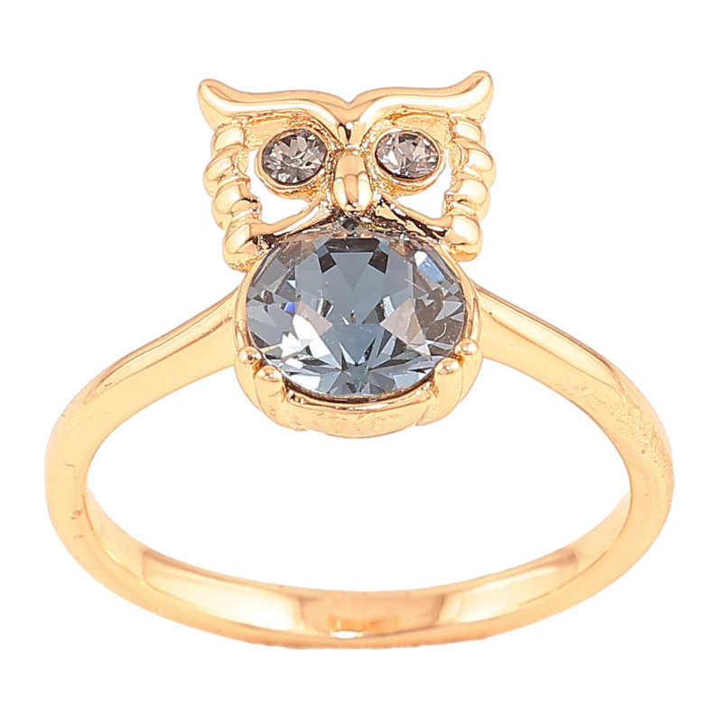 Каблучка Xuping колір Позолота 18K з кр-ми Swarovski "Сова з кристалом Montana" фото №6 Каблучка Xuping колір Позолота 18K з кр-ми Swarovski "Сова з кристалом Montana" фото №6