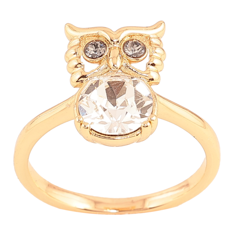 Каблучка Xuping колір Позолота 18K з кр-ми Swarovski "Сова з кристалом Clear" фото №4 Каблучка Xuping колір Позолота 18K з кр-ми Swarovski "Сова з кристалом Clear" фото №4