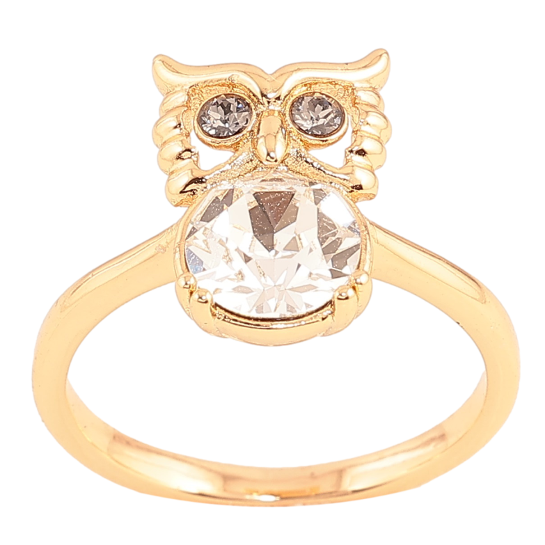 Каблучка Xuping колір Позолота 18K з кр-ми Swarovski "Сова з кристалом Clear" фото №17 Каблучка Xuping колір Позолота 18K з кр-ми Swarovski "Сова з кристалом Clear" фото №17