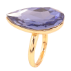 Кольцо Xuping цвет Позолота 18K с кр-ми Swarovski "Крупная кристальная капля Tanzanite" 3х2см фото №3