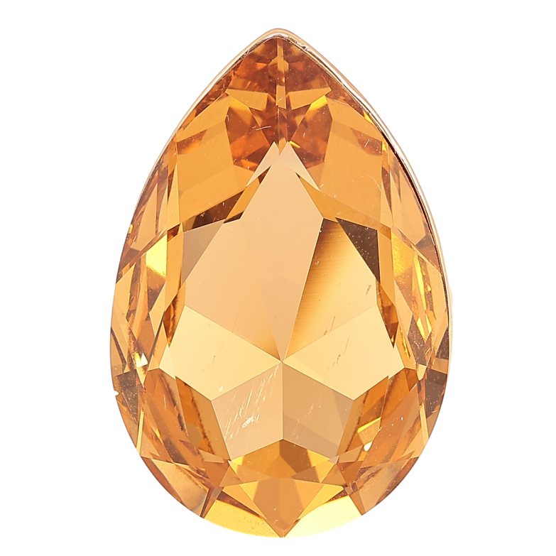 Кольцо Xuping цвет Позолота 18K с кр-ми Swarovski "Крупная кристальная капля Topaz" 3х2см фото №8