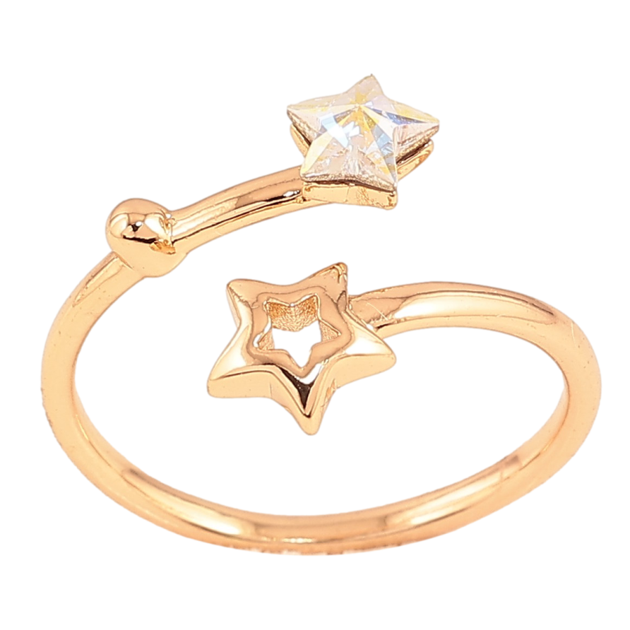 Каблучка Xuping колір Позолота 18K з кр-ми Swarovski "Зірки з кристалом АВ" фото №1 Каблучка Xuping колір Позолота 18K з кр-ми Swarovski "Зірки з кристалом АВ" фото №1