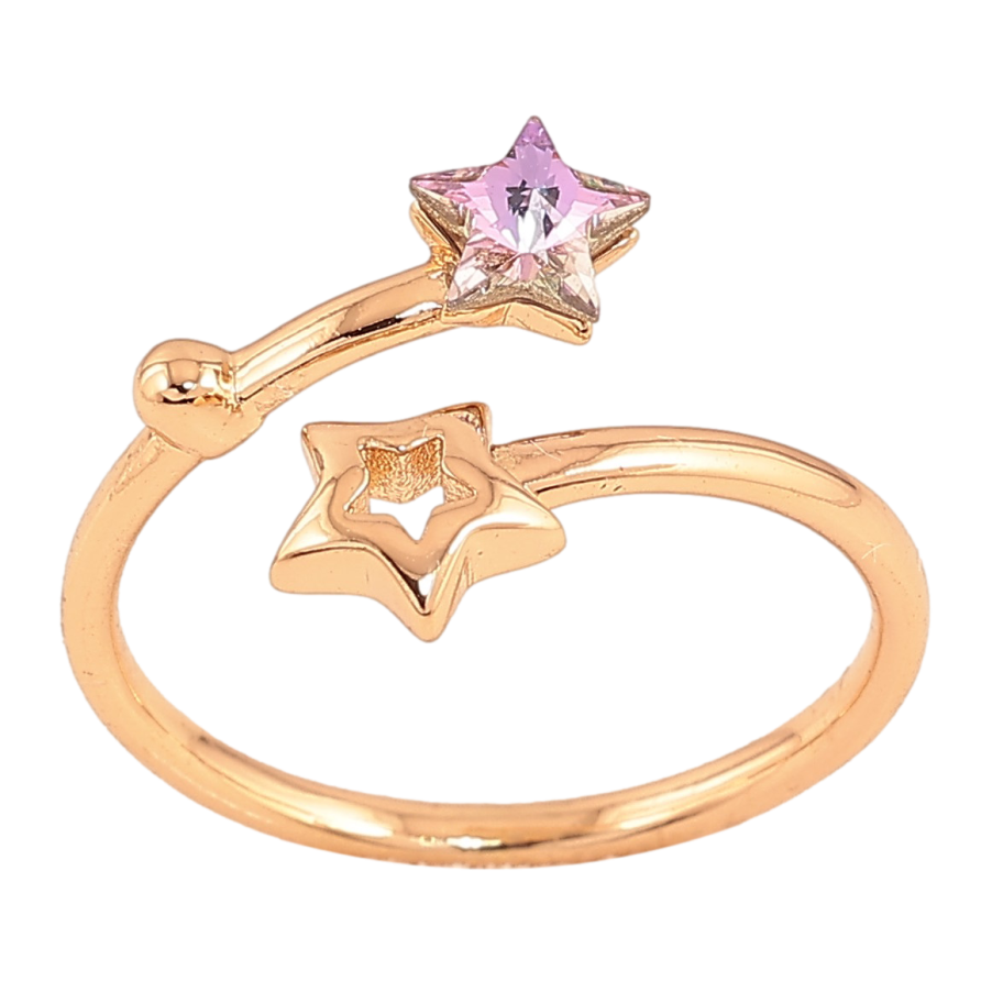 Кольцо Xuping цвет Позолота 18K с кр-ми Swarovski "Звезды с кристаллом Vitrail Light" фото №1