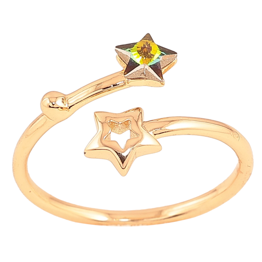 Каблучка Xuping колір Позолота 18K з кр-ми Swarovski "Зірки з кристалом Vitrail Medium" фото №1 Каблучка Xuping колір Позолота 18K з кр-ми Swarovski "Зірки з кристалом Vitrail Medium" фото №1