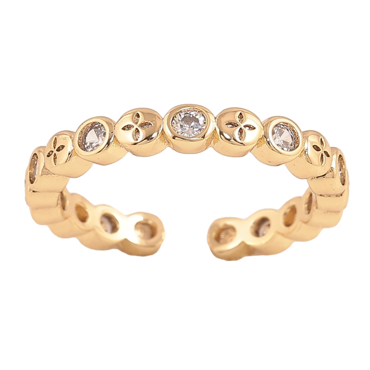 Каблучка Xuping колір Позолота 14K "Доріжка кристалів" фото №13