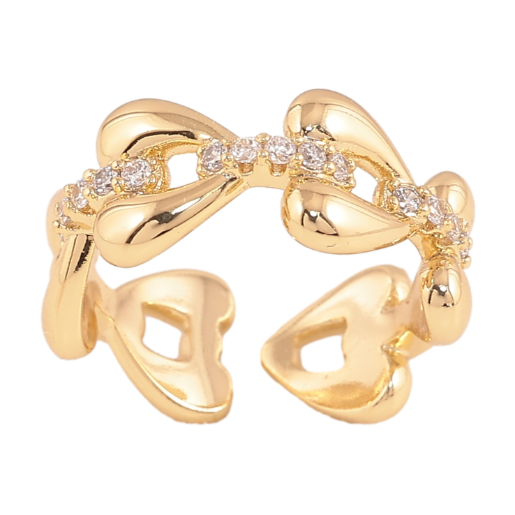 Кольцо Xuping цвет Позолота 14K "Сердечки с кристаллами" фото №13