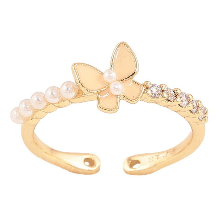 Кольцо Xuping цвет Позолота 14K "Бабочка с эмалью и жемчужинами" фото №17 Кольцо Xuping цвет Позолота 14K "Бабочка с эмалью и жемчужинами" фото №17