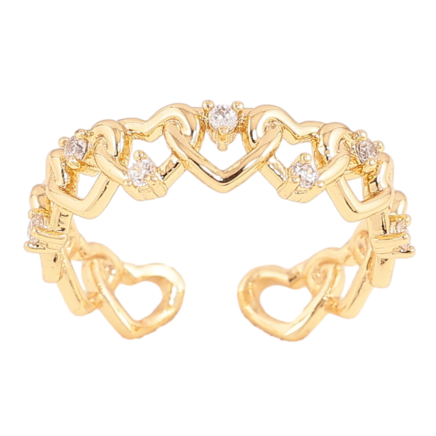 Кольцо Xuping цвет Позолота 14K "Сердечки" фото №1 Кольцо Xuping цвет Позолота 14K "Сердечки" фото №1