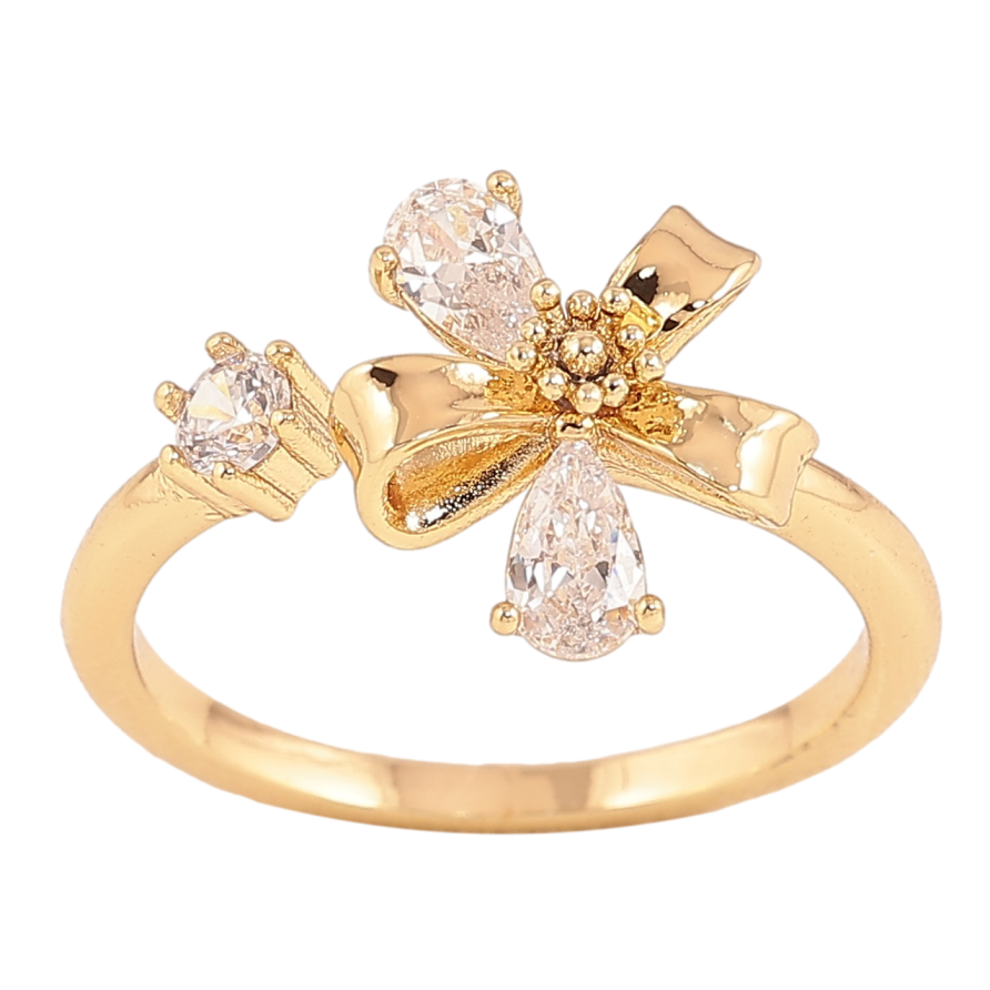 Кольцо Xuping цвет Позолота 14K "Цветочек с кристаллами" фото №1 Кольцо Xuping цвет Позолота 14K "Цветочек с кристаллами" фото №1