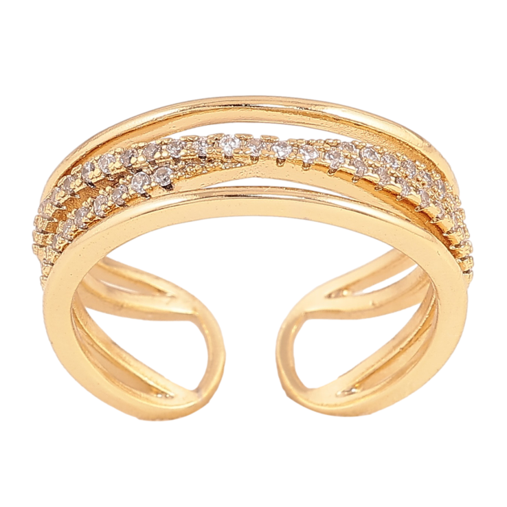 Кольцо Xuping цвет Позолота 14K "Узор с кристаллами" фото №5