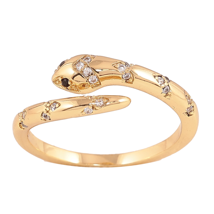 Кольцо Xuping цвет Позолота 14K "Змея с кристаллами" фото №10