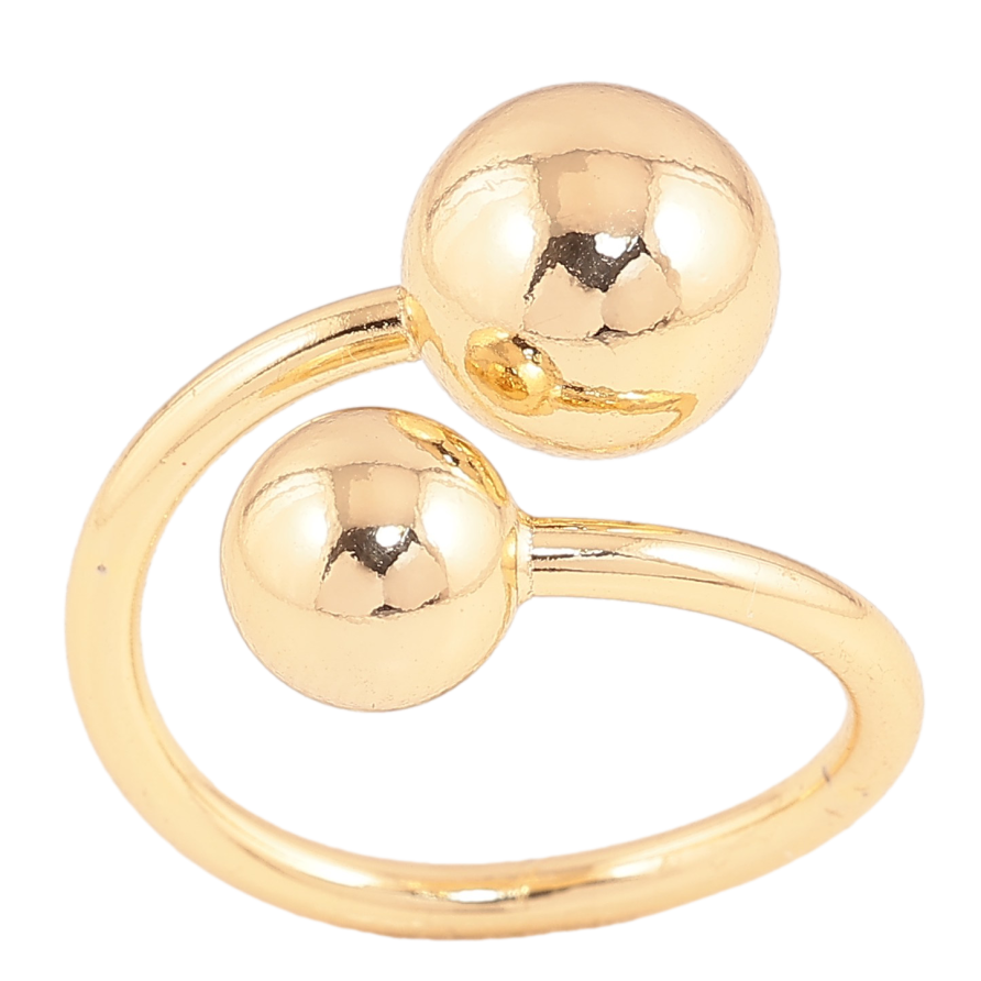 Кольцо Xuping цвет Позолота 14K "Два шарика" фото №1 Кольцо Xuping цвет Позолота 14K "Два шарика" фото №1