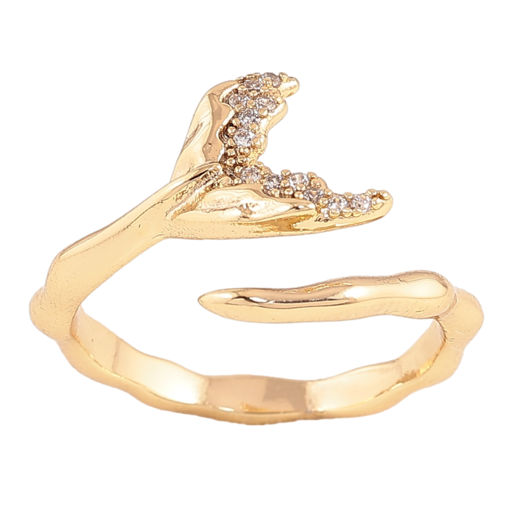 Кольцо Xuping цвет Позолота 14K "Рыбий хвост с кристаллами" фото №19 Кольцо Xuping цвет Позолота 14K "Рыбий хвост с кристаллами" фото №19