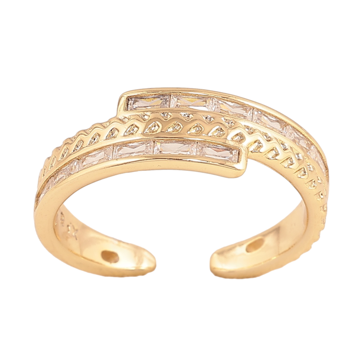 Кольцо Xuping цвет Позолота 14K "Узор с дорожками кристаллов" фото №15