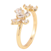 Каблучка Xuping колір Позолота 14K "Кристальний метелик з квіткою" фото №2 Каблучка Xuping колір Позолота 14K "Кристальний метелик з квіткою" фото №2