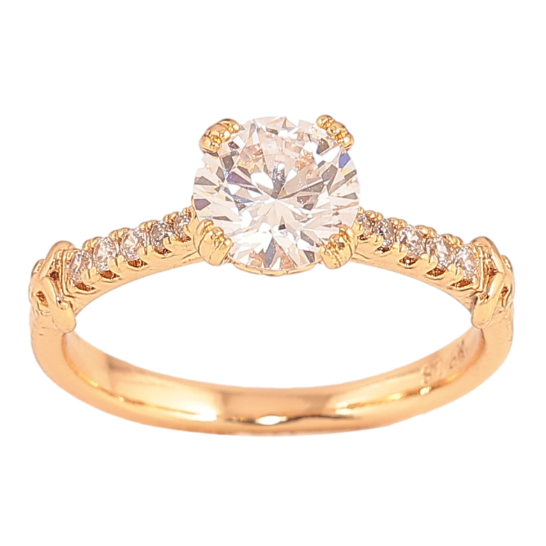 Кольцо Xuping цвет Позолота 18K "Кристальный блеск" ø 7мм фото №4