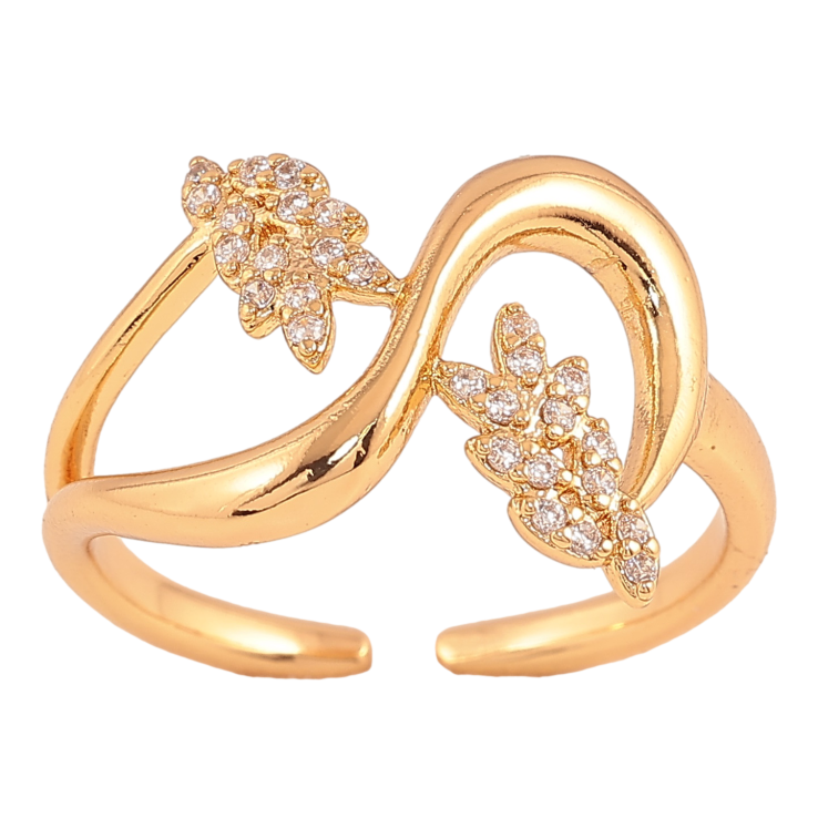 Каблучка Xuping колір Позолота 18K "Візерунок з кристалами" фото №20