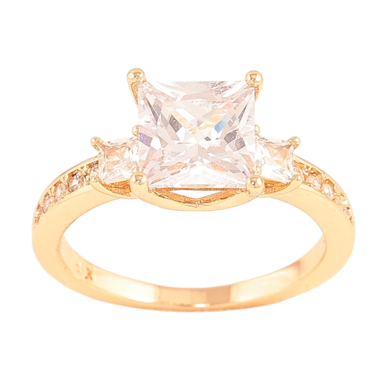 Каблучка Xuping колір Позолота 18K "Кристальний блиск" фото №5