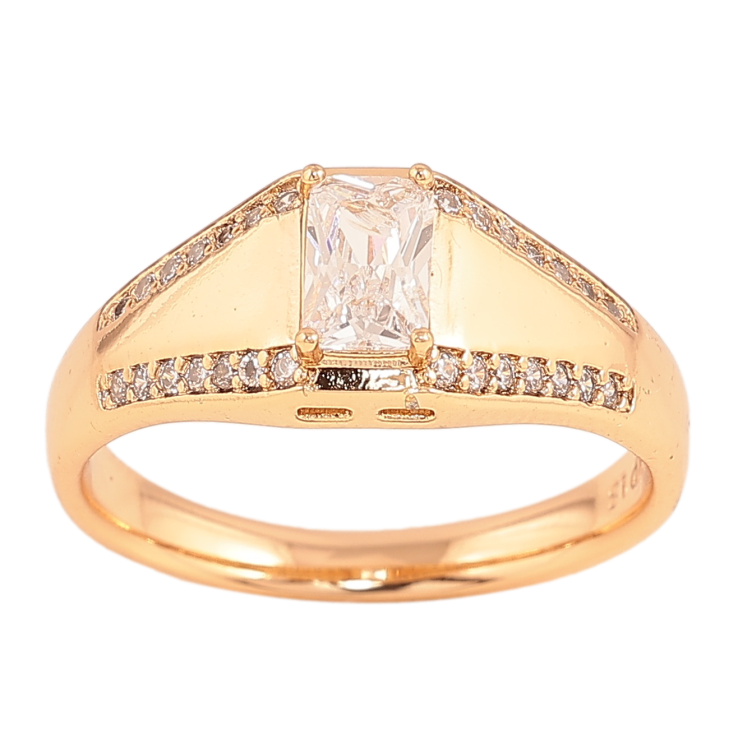 Каблучка Xuping колір Позолота 18K "Візерунок з кристалами" фото №13