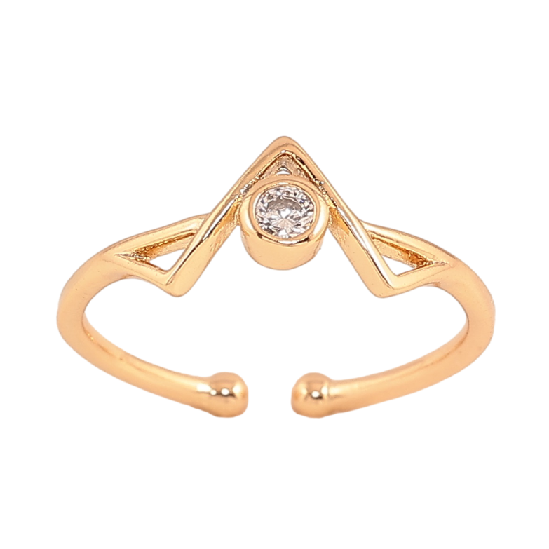Каблучка Xuping колір Позолота 18K "Декоративний візерунок із кристалом" фото №2 Каблучка Xuping колір Позолота 18K "Декоративний візерунок із кристалом" фото №2