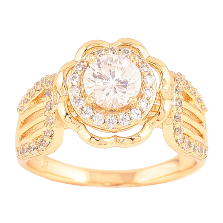 Каблучка Xuping колір Позолота 18K "Квітка з кристалами" фото №18