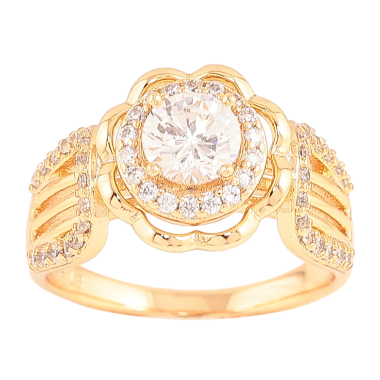 Каблучка Xuping колір Позолота 18K "Квітка з кристалами" фото №9 Каблучка Xuping колір Позолота 18K "Квітка з кристалами" фото №9