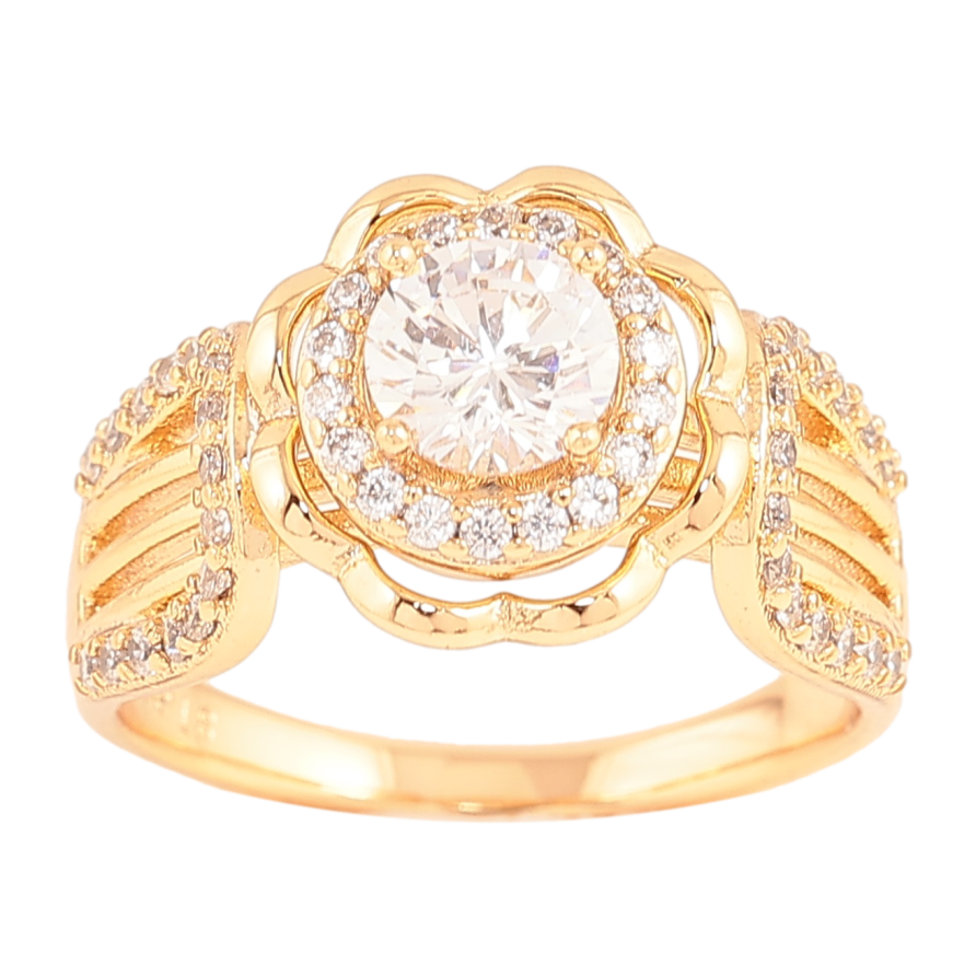 Каблучка Xuping колір Позолота 18K "Квітка з кристалами" фото №1 Каблучка Xuping колір Позолота 18K "Квітка з кристалами" фото №1
