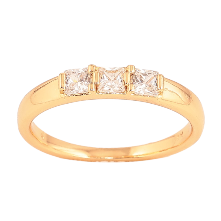 Каблучка Xuping колір Позолота 18K "Три кристали" фото №19 Каблучка Xuping колір Позолота 18K "Три кристали" фото №19