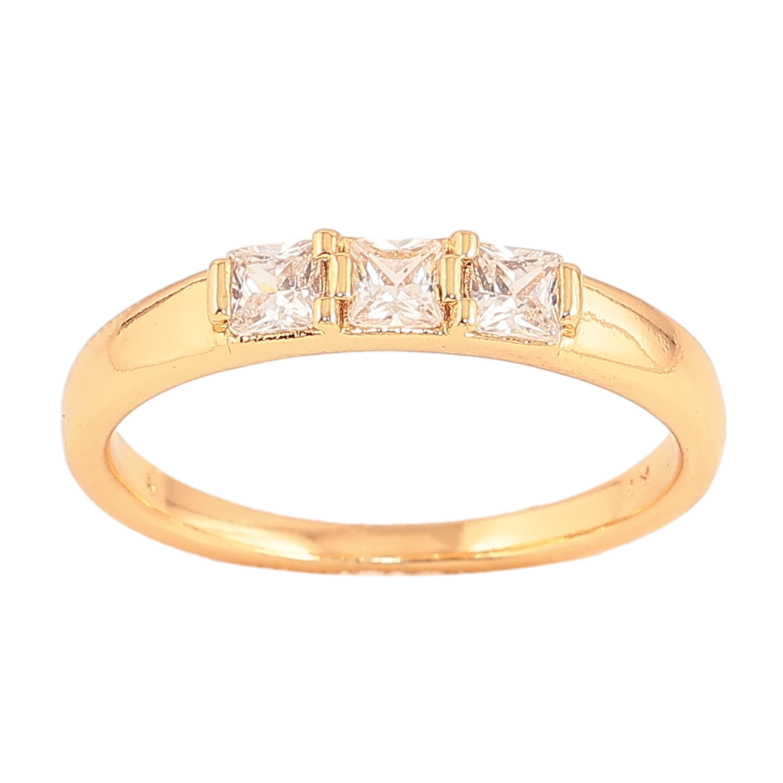 Каблучка Xuping колір Позолота 18K "Три кристали" фото №1 Каблучка Xuping колір Позолота 18K "Три кристали" фото №1