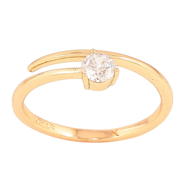 Каблучка Xuping колір Позолота 18K "Візерунок з кристалом" фото №10