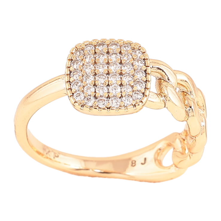 Каблучка Xuping колір Позолота 18K "Візерунок ланцюжок з інкрустацією кристалами" фото №14 Каблучка Xuping колір Позолота 18K "Візерунок ланцюжок з інкрустацією кристалами" фото №14