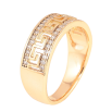 Кольцо Xuping цвет Позолота 18K "Греческий узор с дорожками кристаллов" фото №2 Кольцо Xuping цвет Позолота 18K "Греческий узор с дорожками кристаллов" фото №2