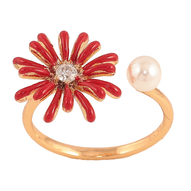 Кольцо Xuping цвет Позолота 18K "Цветок с жемчужиной" фото №3 Кольцо Xuping цвет Позолота 18K "Цветок с жемчужиной" фото №3