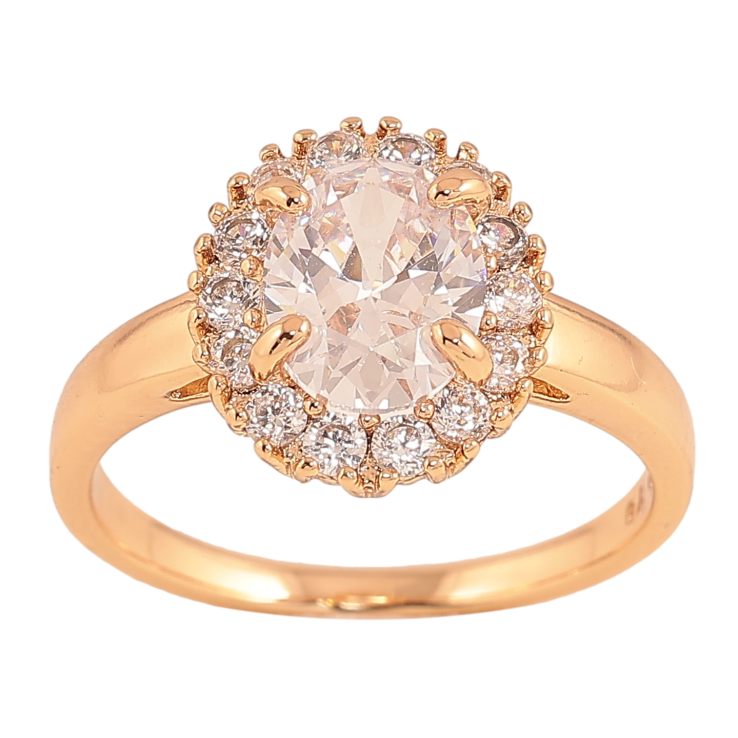 Каблучка Xuping колір Позолота 18K "Візерунок з кристалами" фото №25