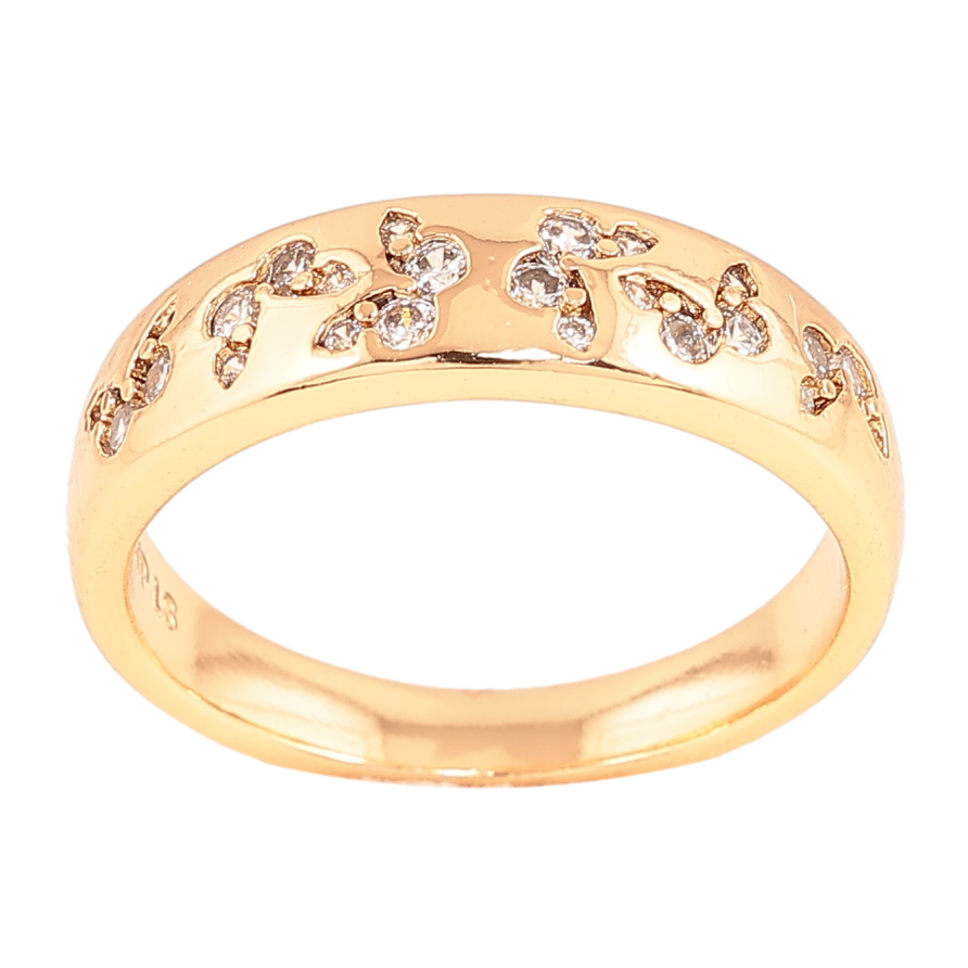 Кольцо Xuping цвет Позолота 18K "Узор бабочки с кристаллами" фото №1 Кольцо Xuping цвет Позолота 18K "Узор бабочки с кристаллами" фото №1