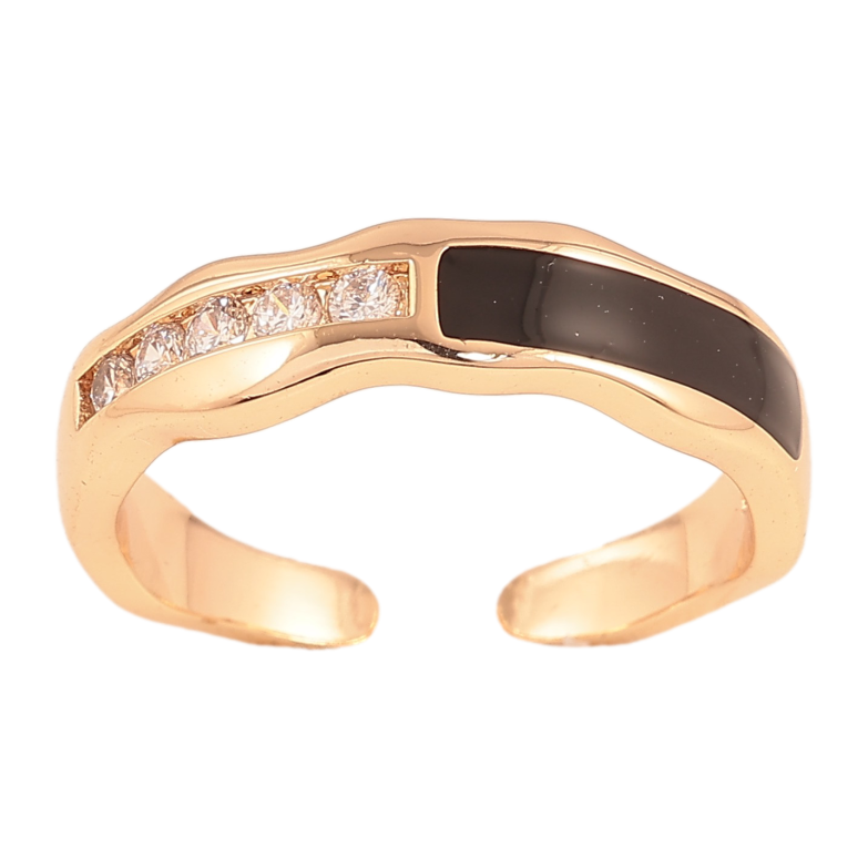 Каблучка Xuping колір Позолота 18K "Візерунок з кристалами і чорною емаллю" фото №21 Каблучка Xuping колір Позолота 18K "Візерунок з кристалами і чорною емаллю" фото №21