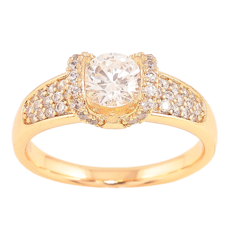 Каблучка Xuping колір Позолота 18K "Інкрустація кристалами" фото №3