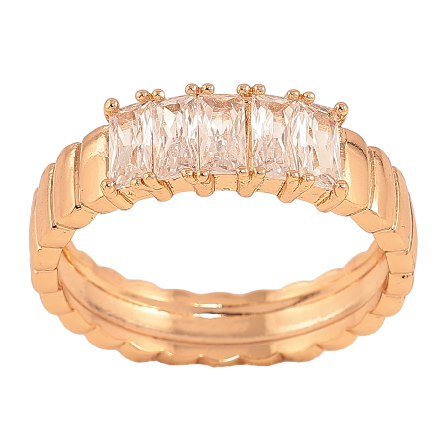 Кольцо Xuping цвет Позолота 18K "Узор с кристаллами" фото №1