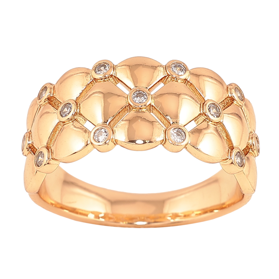 Кольцо Xuping цвет Позолота 18K "Узор с кристаллами" фото №1 Кольцо Xuping цвет Позолота 18K "Узор с кристаллами" фото №1