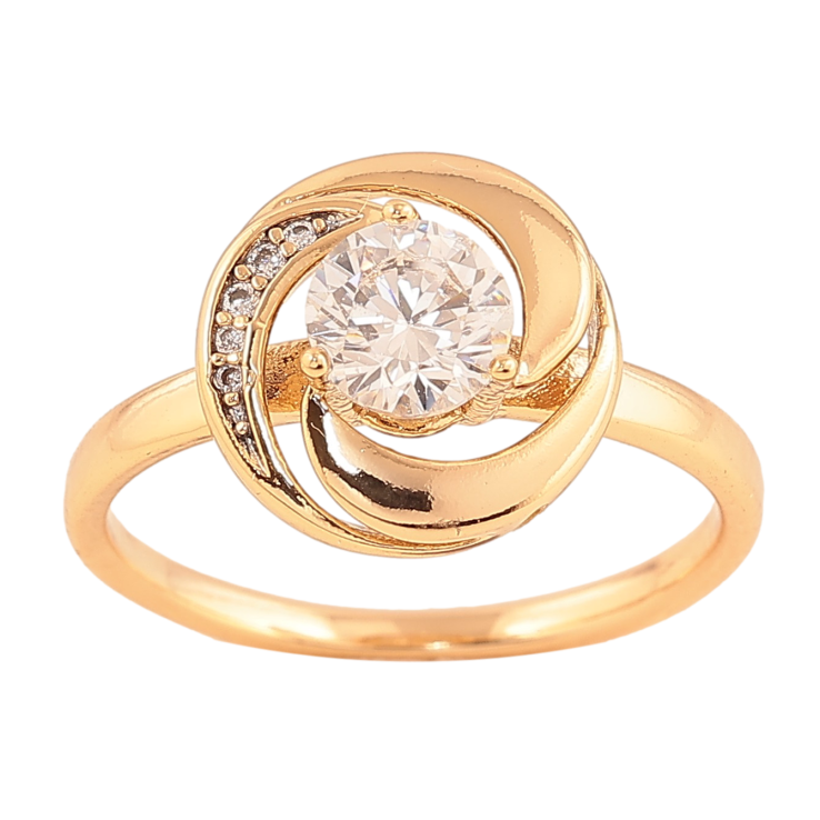 Кольцо Xuping цвет Позолота 18K "Узор с кристаллами" фото №4