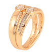 Кольцо Xuping цвет Позолота 18K "Двойное с кристаллами" фото №2