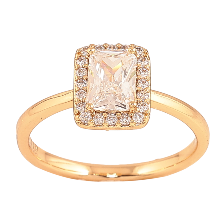 Каблучка Xuping колір Позолота 18K "Кристальний блиск" фото №1 Каблучка Xuping колір Позолота 18K "Кристальний блиск" фото №1