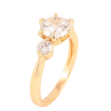 Кольцо Xuping цвет Позолота 18K "Три кристалла" фото №2 Кольцо Xuping цвет Позолота 18K "Три кристалла" фото №2