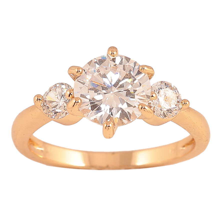 Кольцо Xuping цвет Позолота 18K "Три кристалла" фото №1 Кольцо Xuping цвет Позолота 18K "Три кристалла" фото №1