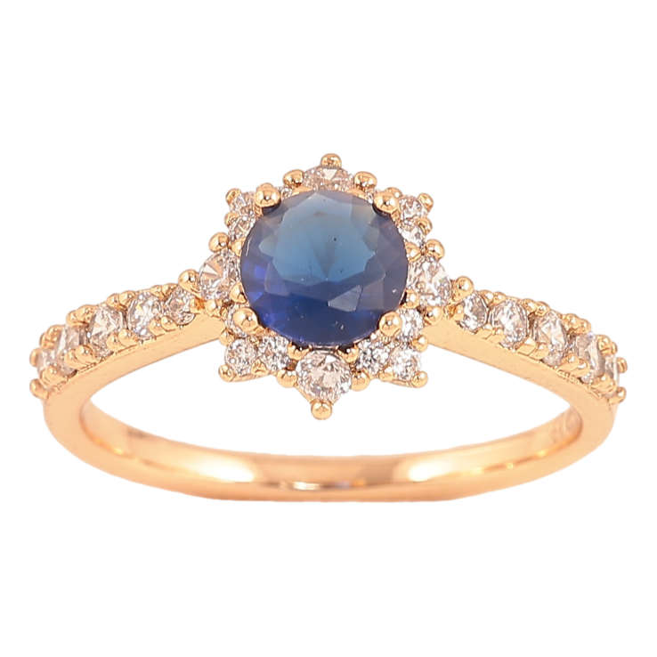 Кольцо Xuping цвет Позолота 18K "Узор с синим кристаллом" фото №22 Кольцо Xuping цвет Позолота 18K "Узор с синим кристаллом" фото №22