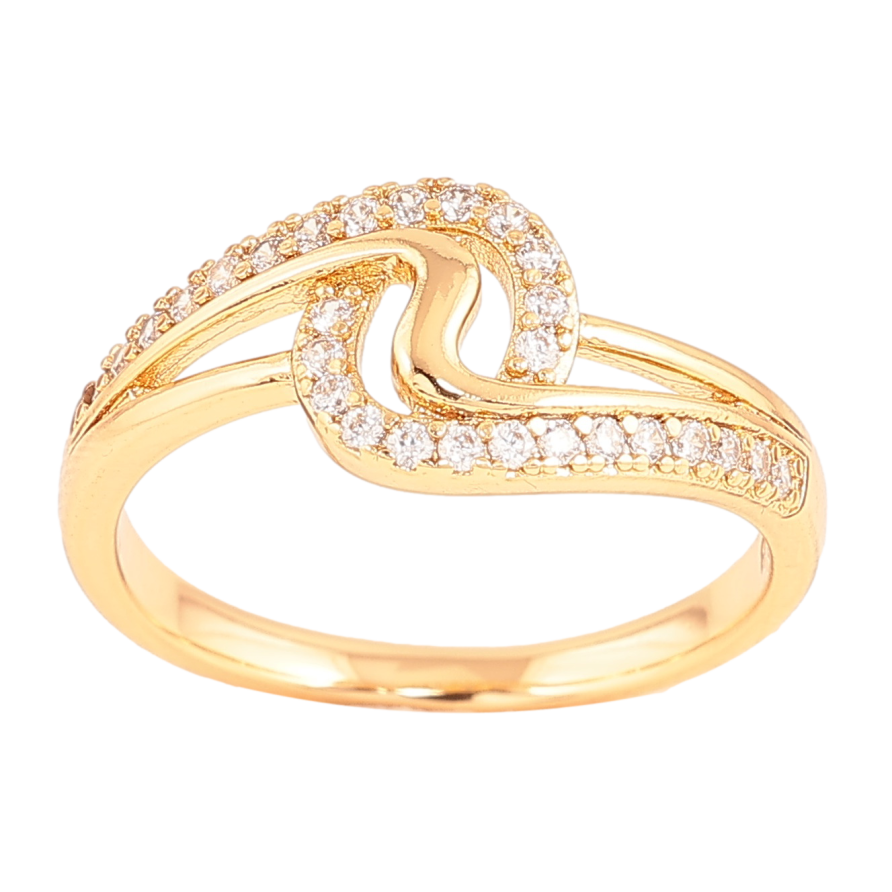Кольцо Xuping цвет Позолота 18K "Узор с кристаллами" фото №1 Кольцо Xuping цвет Позолота 18K "Узор с кристаллами" фото №1