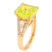 Кольцо Xuping цвет Позолота 18K "Узор с салатовым кристаллом" фото №2 Кольцо Xuping цвет Позолота 18K "Узор с салатовым кристаллом" фото №2