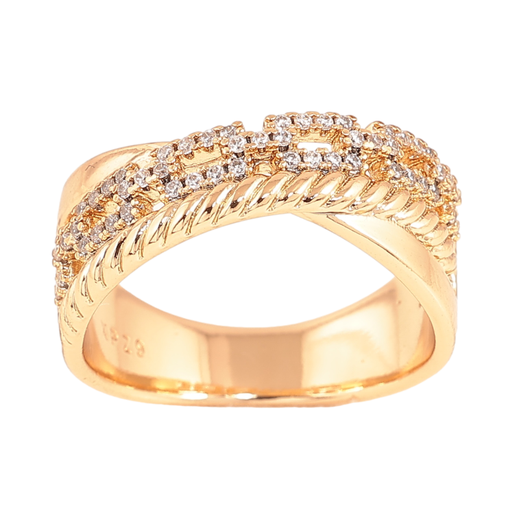 Каблучка Xuping колір Позолота 18K "Візерунок з кристалами" фото №18 Каблучка Xuping колір Позолота 18K "Візерунок з кристалами" фото №18